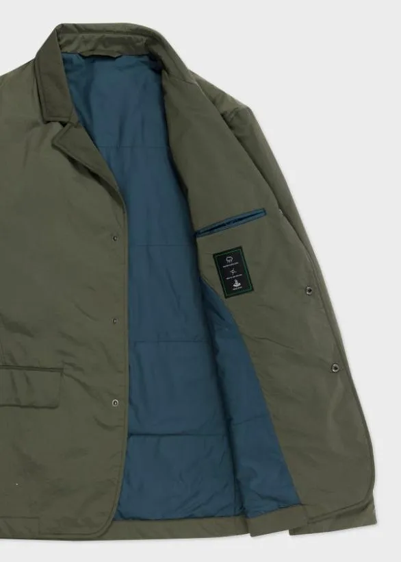 Paul Smith Coats and Jackets Recycled Nylon FourButton Jacket Khaki 8211 Mens