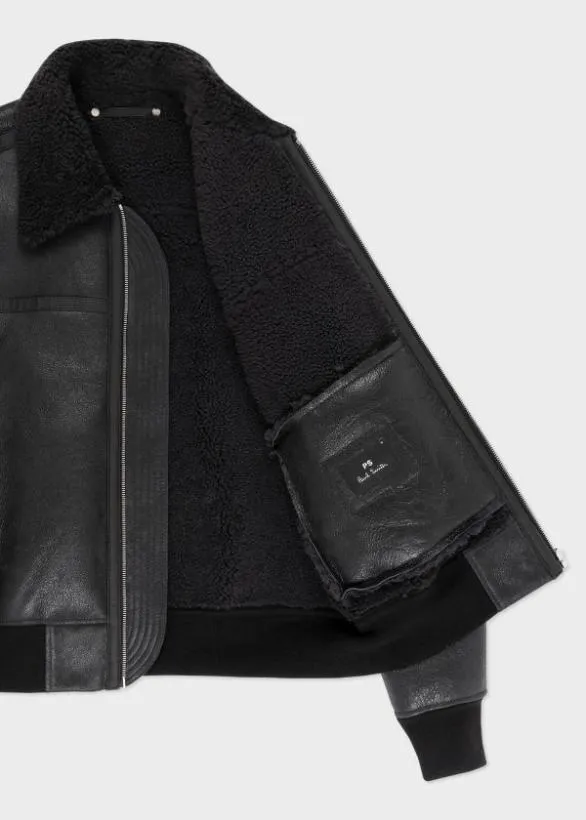 Paul Smith Coats and Jackets Sheepskin Shearling Jacket Black 8211 Mens