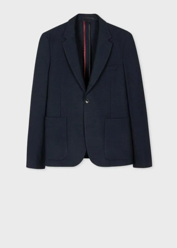 Paul Smith Coats and Jackets Textured WoolBlend Blazer Navy 8211 Mens