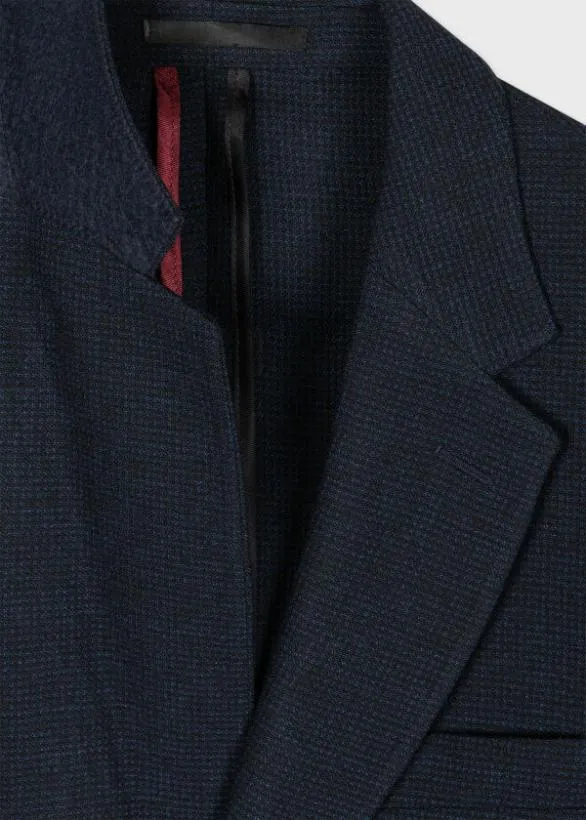 Paul Smith Coats and Jackets Textured WoolBlend Blazer Navy 8211 Mens
