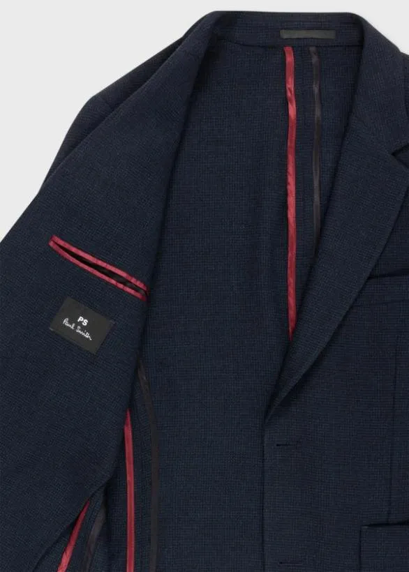 Paul Smith Coats and Jackets Textured WoolBlend Blazer Navy 8211 Mens