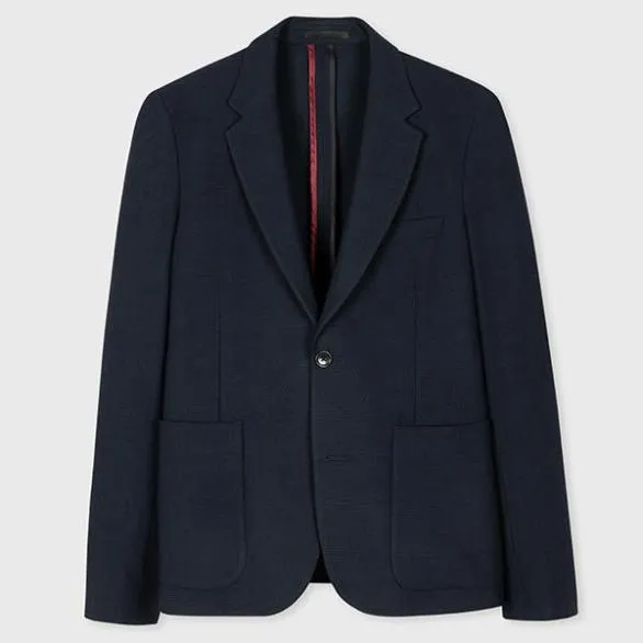 Paul Smith Coats and Jackets Textured WoolBlend Blazer Navy 8211 Mens