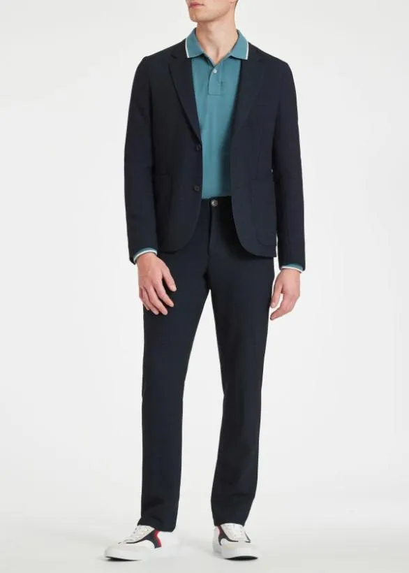 Paul Smith Coats and Jackets Textured WoolBlend Blazer Navy 8211 Mens