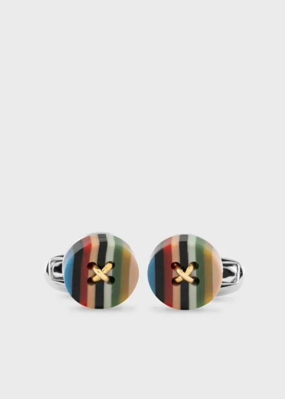 Paul Smith Cufflinks 039Signature Stripe039 Button Cufflinks Signature Stripe 8211 Mens