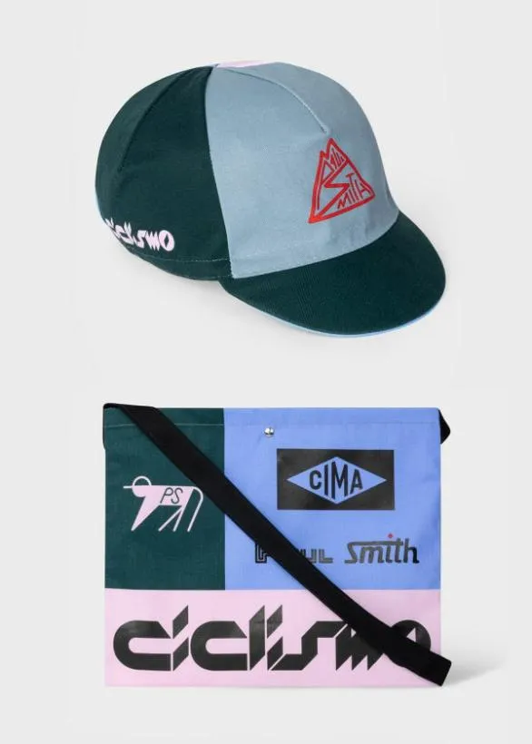 Paul Smith Cycling ColourBlock Cycling Cap and Musette Gift Set Blue And Pink 8211 Womens