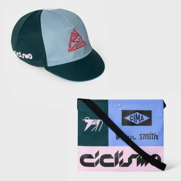 Paul Smith Cycling ColourBlock Cycling Cap and Musette Gift Set Blue And Pink 8211 Womens