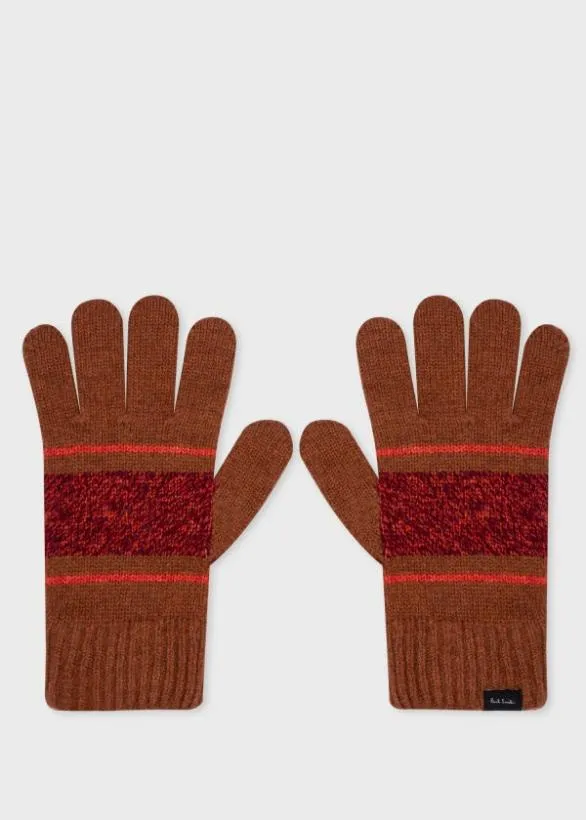 Paul Smith Hats and Gloves 039Fleck039 Wool Gloves Tan 8211 Mens