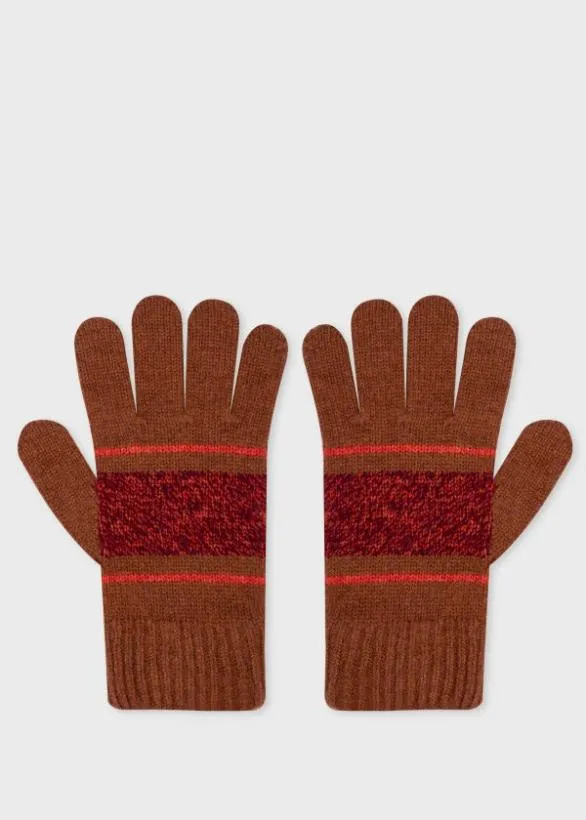 Paul Smith Hats and Gloves 039Fleck039 Wool Gloves Tan 8211 Mens
