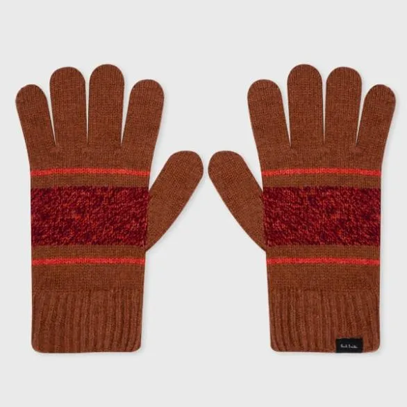 Paul Smith Hats and Gloves 039Fleck039 Wool Gloves Tan 8211 Mens