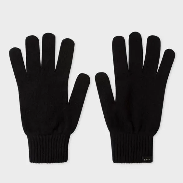Paul Smith Hats and Gloves Cashmere And Merino Gloves Black 8211 Mens