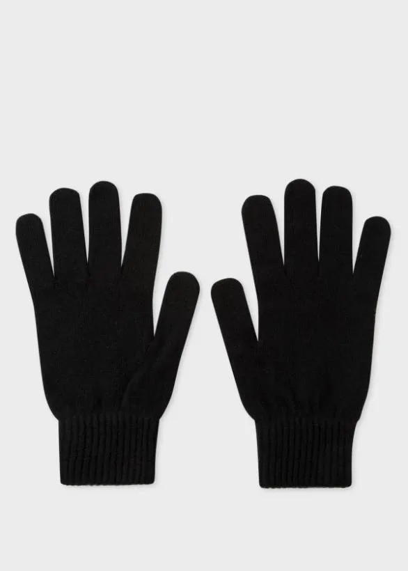 Paul Smith Hats and Gloves Cashmere And Merino Gloves Black 8211 Mens
