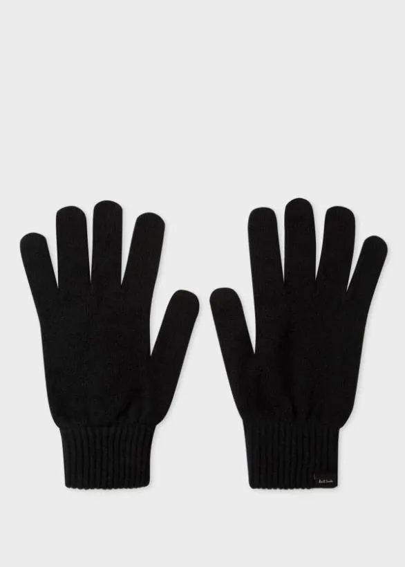 Paul Smith Hats and Gloves Cashmere And Merino Gloves Black 8211 Mens
