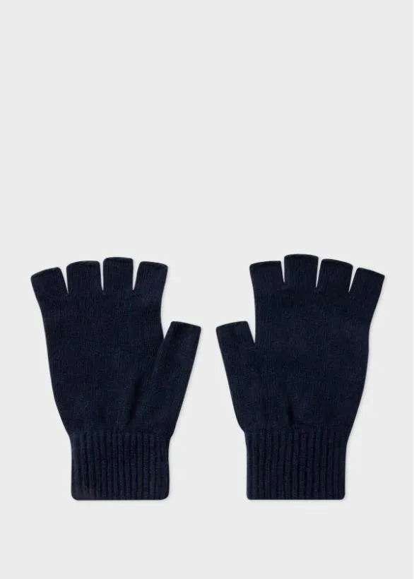 Paul Smith Hats and Gloves CashmereBlend Fingerless Gloves Navy 8211 Mens