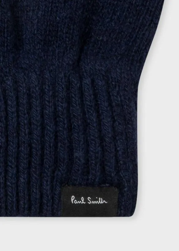 Paul Smith Hats and Gloves CashmereBlend Fingerless Gloves Navy 8211 Mens