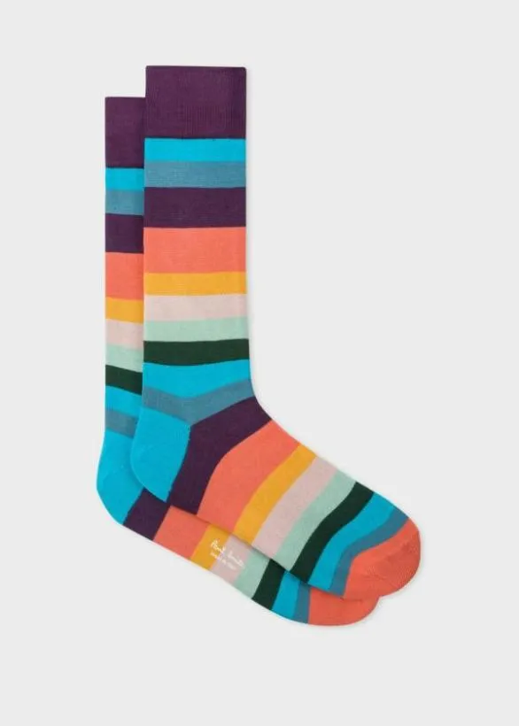 Paul Smith Jewellery and Keyrings 039Artist Stripe039 Socks and Keyring Gift Set Artist Stripe 8211 Mens