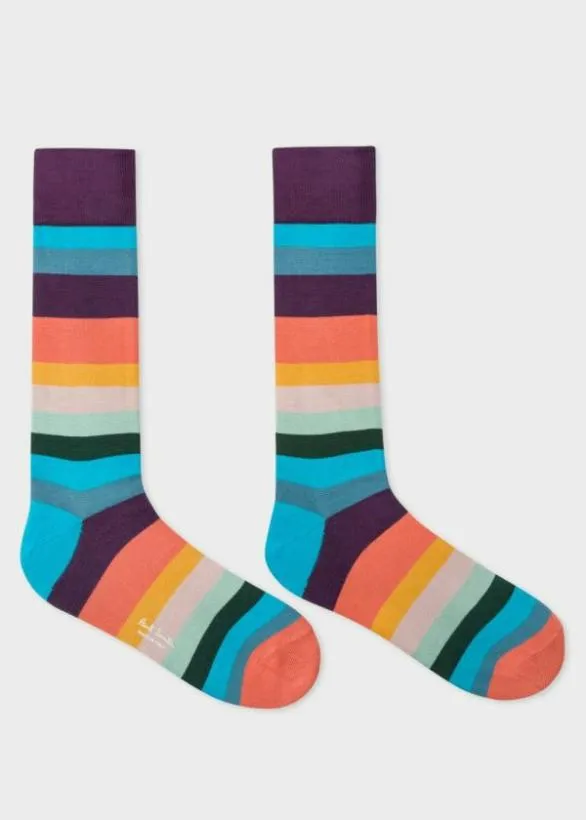 Paul Smith Jewellery and Keyrings 039Artist Stripe039 Socks and Keyring Gift Set Artist Stripe 8211 Mens
