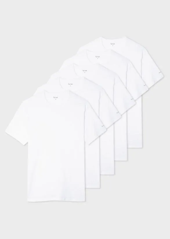 Paul Smith Loungewear Cotton Lounge TShirts Five Pack White 8211 Mens
