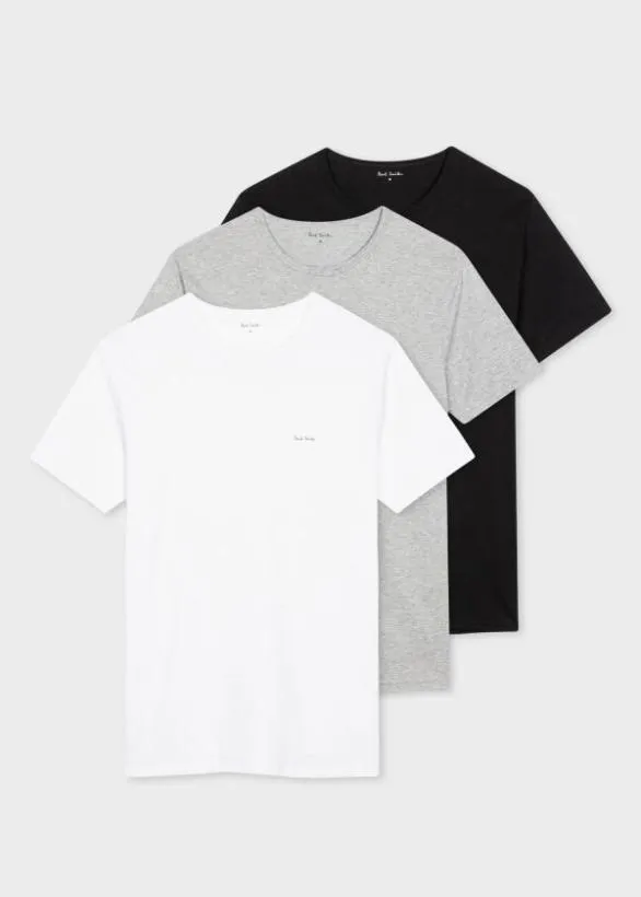 Paul Smith Loungewear Logo Organic Cotton Lounge TShirts Three Pack Multicolour 8211 Mens
