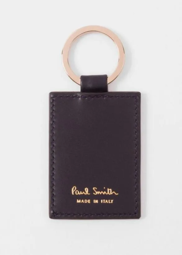 Paul Smith Monogrammed Gifts Calf Leather Monogrammed Keyring Navy 8211 Mens