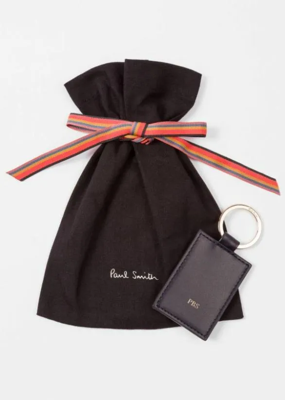 Paul Smith Monogrammed Gifts Calf Leather Monogrammed Keyring Navy 8211 Mens