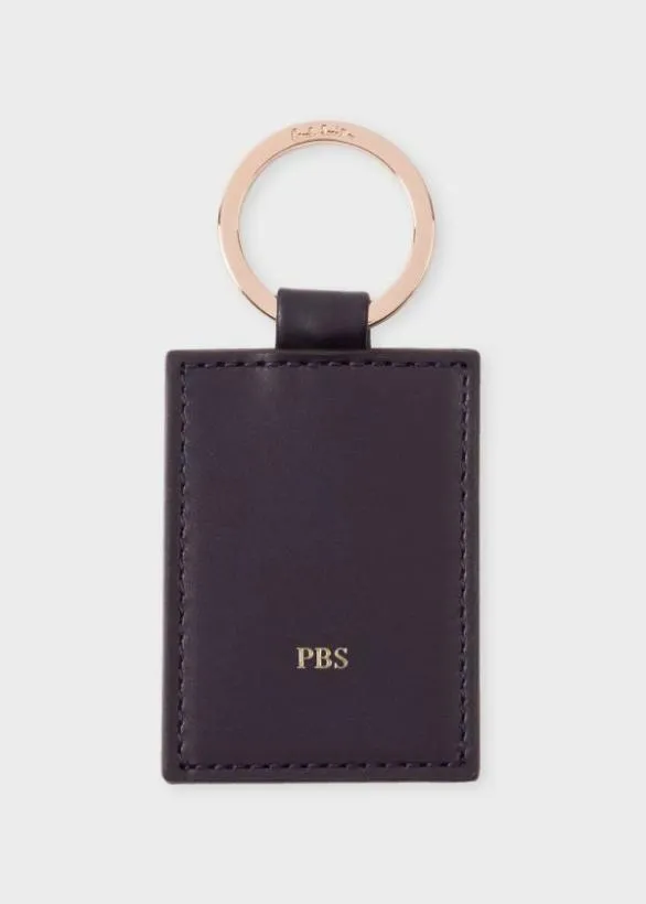 Paul Smith Monogrammed Gifts Calf Leather Monogrammed Keyring Navy 8211 Mens