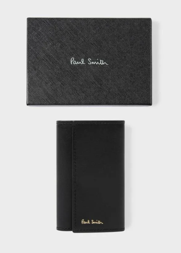 Paul Smith Monogrammed Gifts Leather 039Signature Stripe039 Interior Key Case Black 8211 Mens
