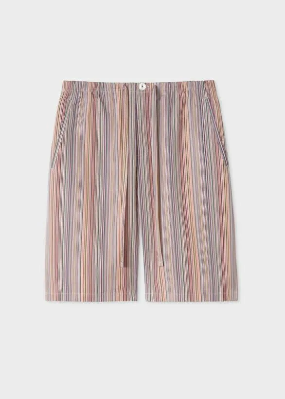 Paul Smith Nightwear 039Signature Stripe039 Cotton Pyjama Shorts Signature Stripe 8211 MensHome