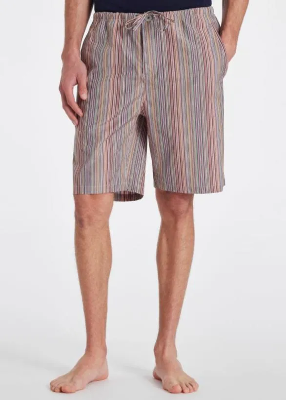 Paul Smith Nightwear 039Signature Stripe039 Cotton Pyjama Shorts Signature Stripe 8211 MensHome