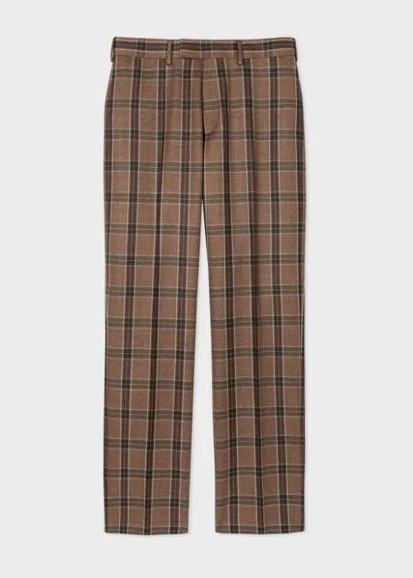 Paul Smith Pants Buffalo Check Straight Leg Pants Brown 8211 Mens