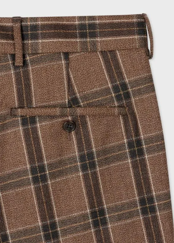 Paul Smith Pants Buffalo Check Straight Leg Pants Brown 8211 Mens