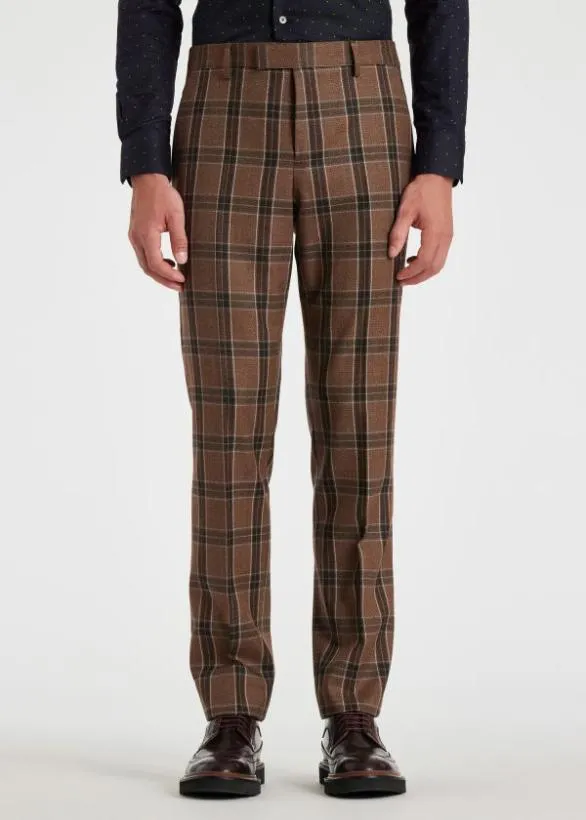 Paul Smith Pants Buffalo Check Straight Leg Pants Brown 8211 Mens