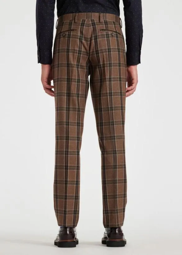 Paul Smith Pants Buffalo Check Straight Leg Pants Brown 8211 Mens