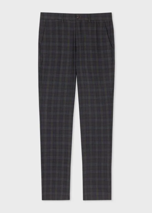 Paul Smith Pants Check MidFit Chinos Navy 8211 Mens