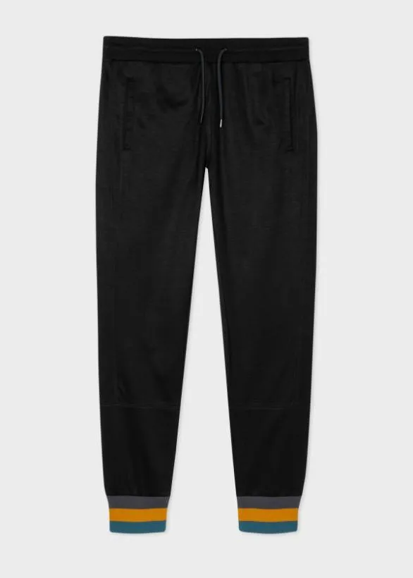 Paul Smith Pants CottonBlend Stripe Cuff Sweatpants Black 8211 Mens