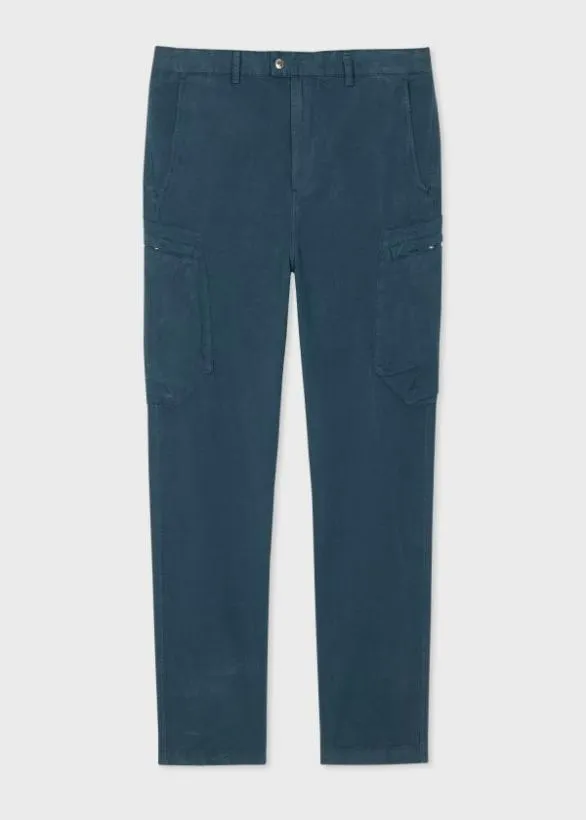 Paul Smith Pants CottonStretch Cargo Trousers Blue 8211 Mens