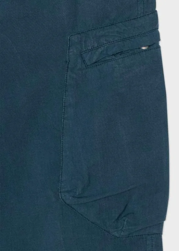 Paul Smith Pants CottonStretch Cargo Trousers Blue 8211 Mens