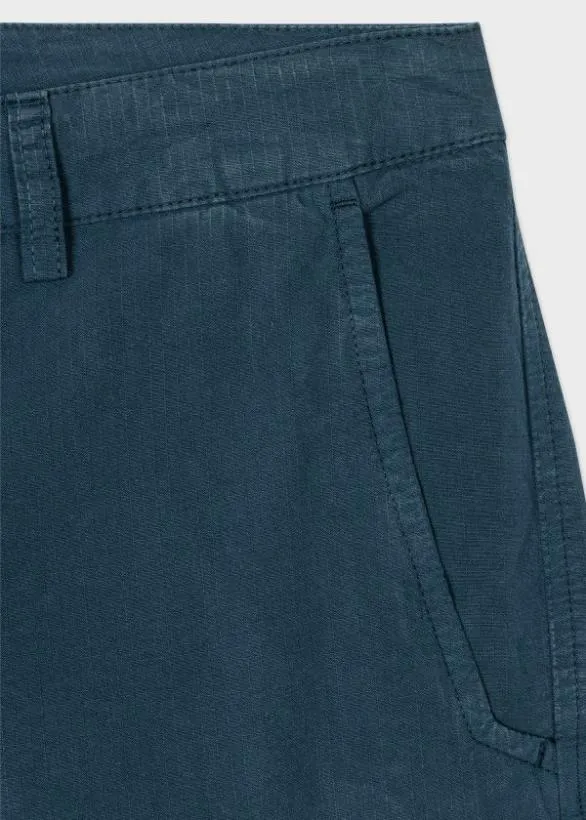 Paul Smith Pants CottonStretch Cargo Trousers Blue 8211 Mens