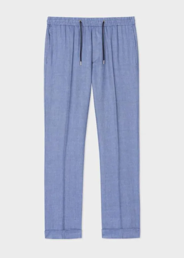 Paul Smith Pants LinenWool Drawstring Pants Blue 8211 Mens