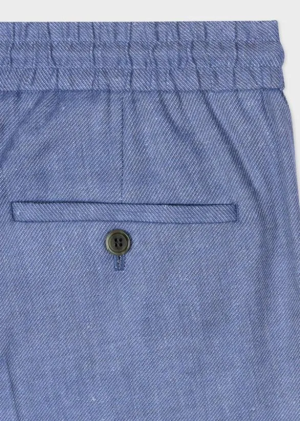 Paul Smith Pants LinenWool Drawstring Pants Blue 8211 Mens