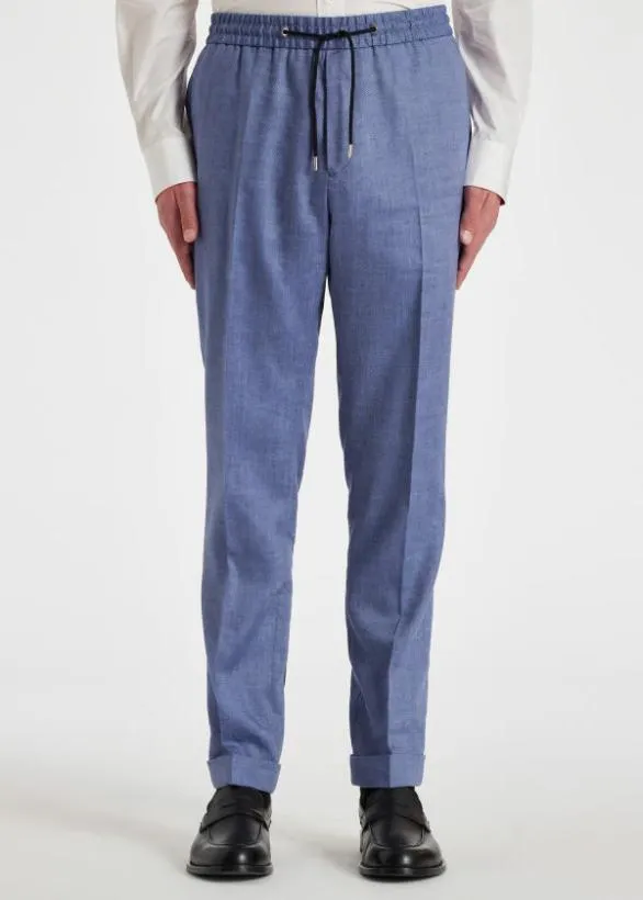 Paul Smith Pants LinenWool Drawstring Pants Blue 8211 Mens