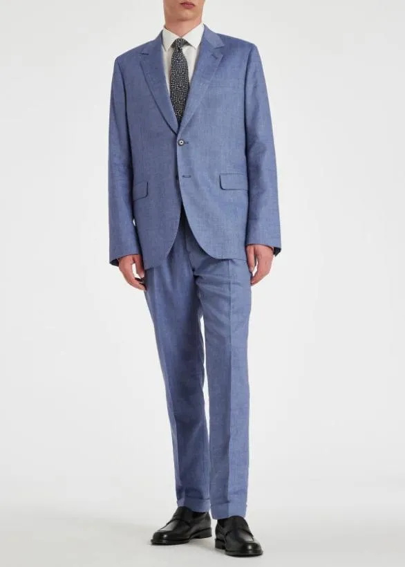 Paul Smith Pants LinenWool Drawstring Pants Blue 8211 Mens