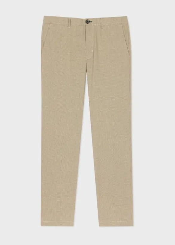 Paul Smith Pants MidFit Micro Check Chinos Sand 8211 Mens