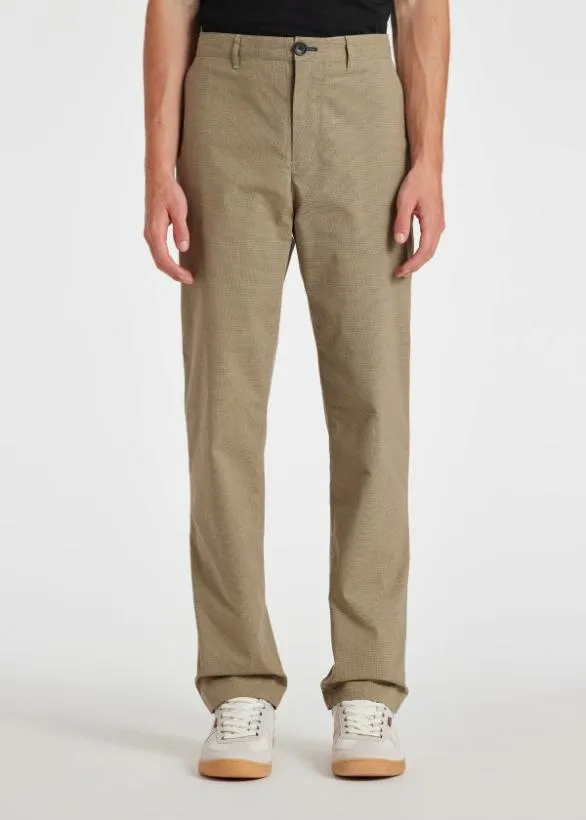 Paul Smith Pants MidFit Micro Check Chinos Sand 8211 Mens