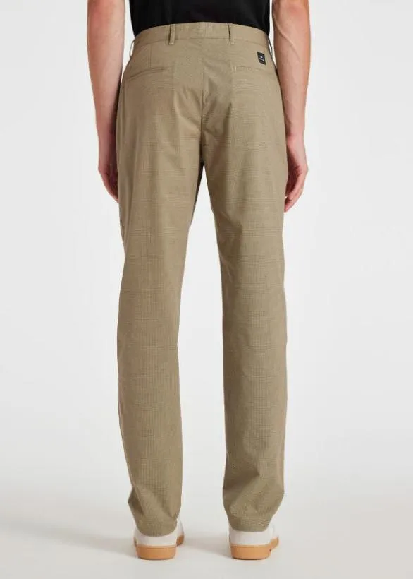 Paul Smith Pants MidFit Micro Check Chinos Sand 8211 Mens