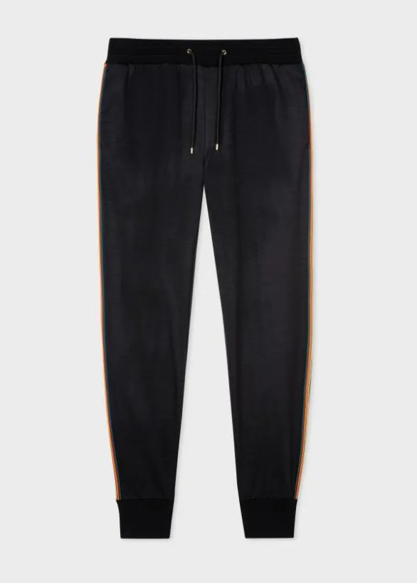 Paul Smith Pants Washable Wool 039Signature Stripe039 Sweatpants Navy 8211 Mens