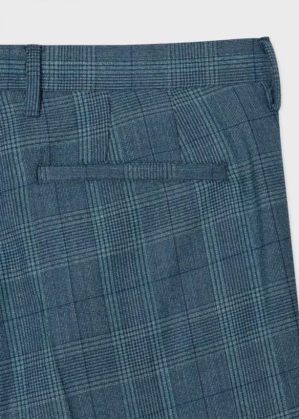 Paul Smith Pants Wool Check Pants Blue 8211 Mens