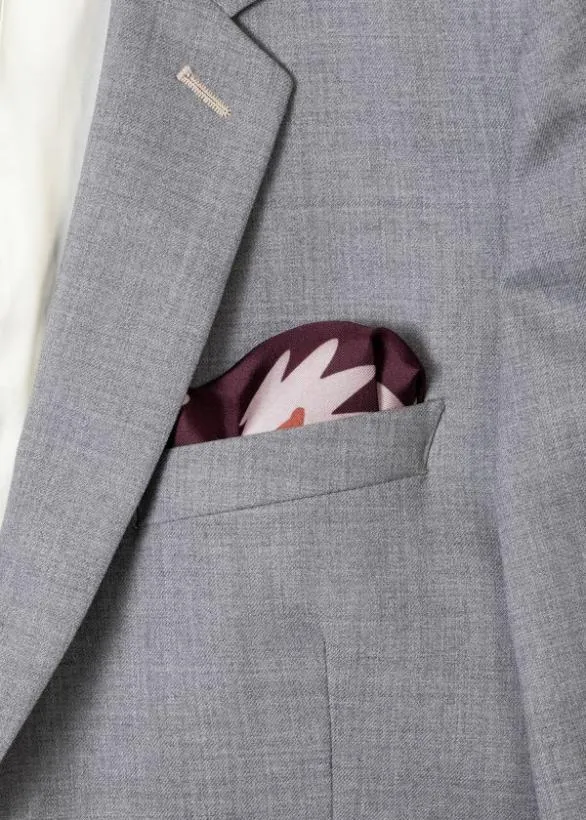 Paul Smith Pocket Squares 039Big Flower039 Silk Pocket Square Brown 8211 Mens