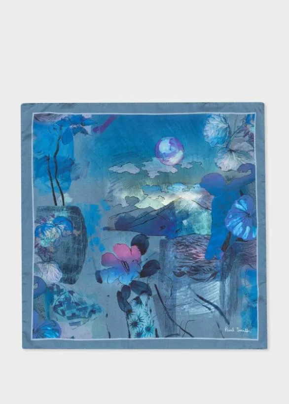 Paul Smith Pocket Squares 039Narcissus039 Silk Pocket Square Blue 8211 Mens