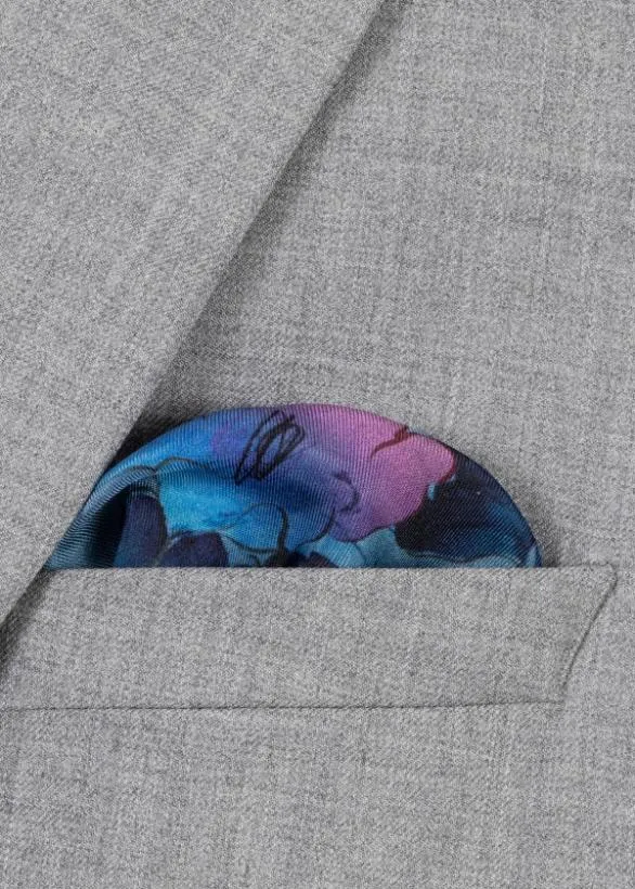 Paul Smith Pocket Squares 039Narcissus039 Silk Pocket Square Blue 8211 Mens