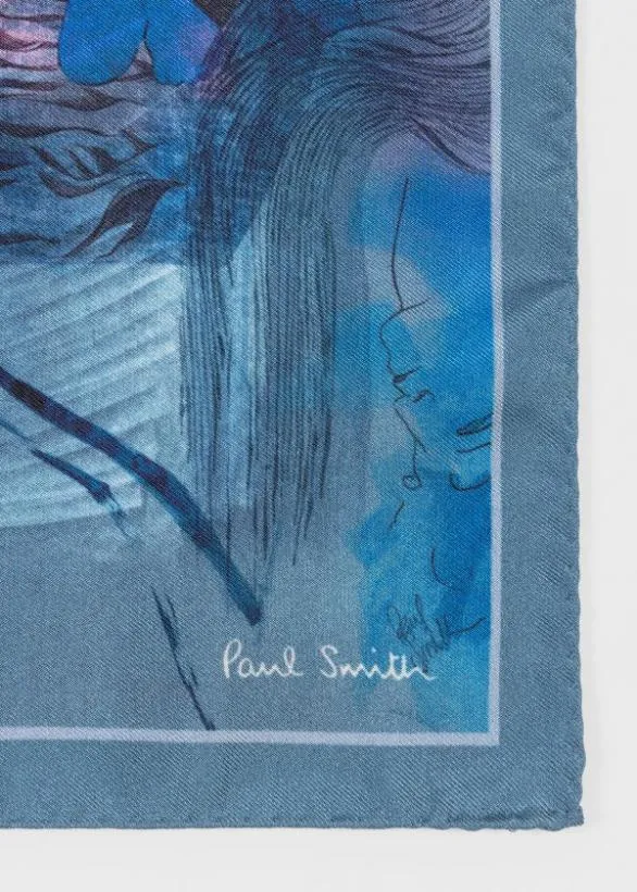 Paul Smith Pocket Squares 039Narcissus039 Silk Pocket Square Blue 8211 Mens